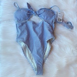 Forever 21 Swim - NWT! Blue Gingham One Piece Swimsuit Forever 21 Swim - NWT! Blue Gingham One Piece Swimsuit